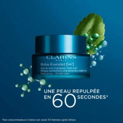 Clarins Hydra-Essentiel [HA²] Soin De Nuit Repulpant "Anti-Soif" - Toutes Peaux -Soins Du Corps Soldes hydra essentiel ha soin de nuit repulpant anti soif toutes peaux 3