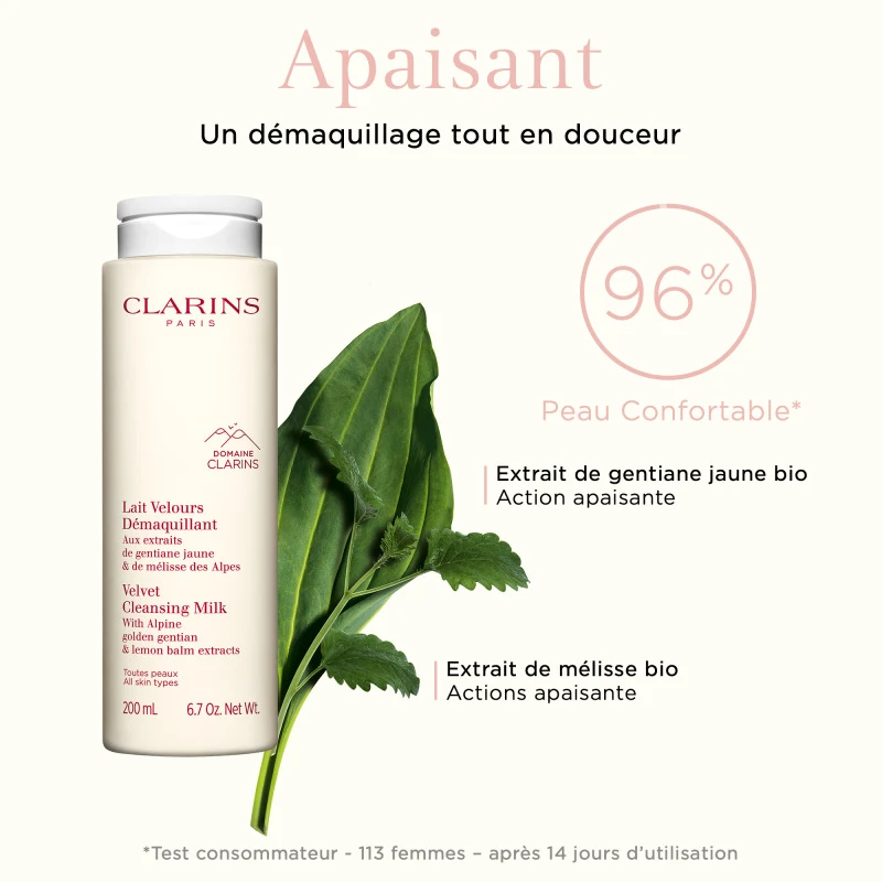 Clarins Lait Velours Démaquillant - Toutes Peaux 6 Clarins Lait Velours Démaquillant - Toutes Peaux – Image 4