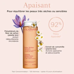 Clarins Lotion Tonique Apaisante - Peaux Très Sèches Ou Sensibles 11 Clarins Lotion Tonique Apaisante - Peaux Très Sèches Ou Sensibles -Soins Du Corps Soldes lotion tonique apaisante peaux tres seches ou sensibles 3