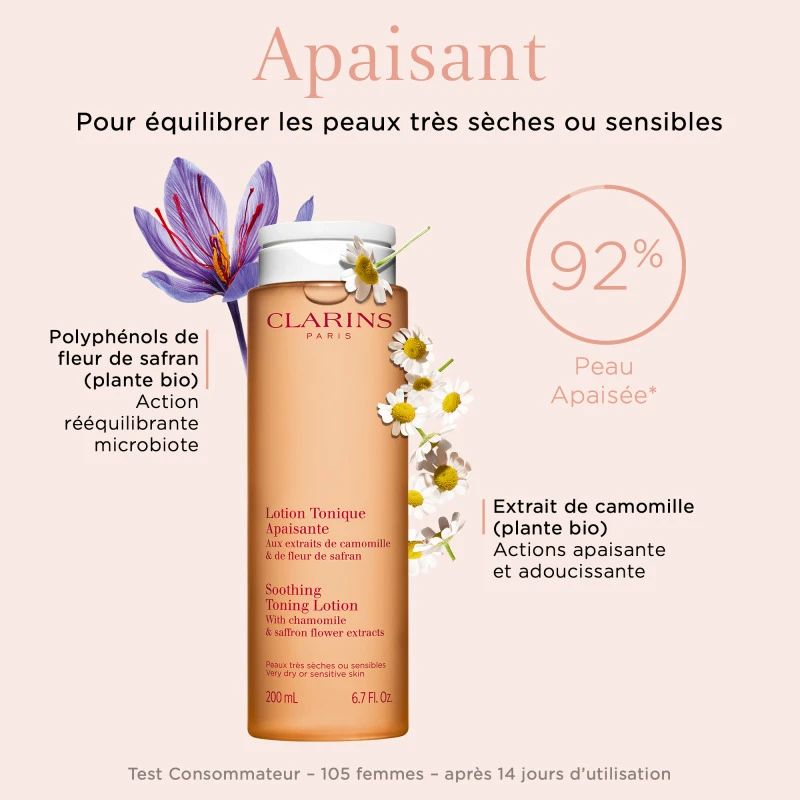 Clarins Lotion Tonique Apaisante - Peaux Très Sèches Ou Sensibles 6 Clarins Lotion Tonique Apaisante - Peaux Très Sèches Ou Sensibles – Image 4
