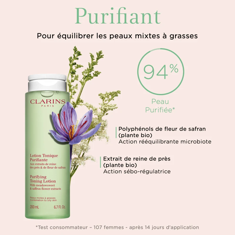 Clarins Lotion Tonique Purifiante - Peau Mixtes à Grasses 6 Clarins Lotion Tonique Purifiante - Peau Mixtes à Grasses – Image 4